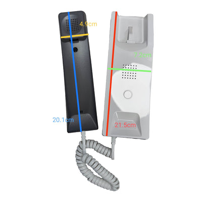 Two door intercom devices with measurements on a white background Commax Sub-Station TP-S Intercom Slave Unit, Intercom Remote Unit Electx Electrical Supply