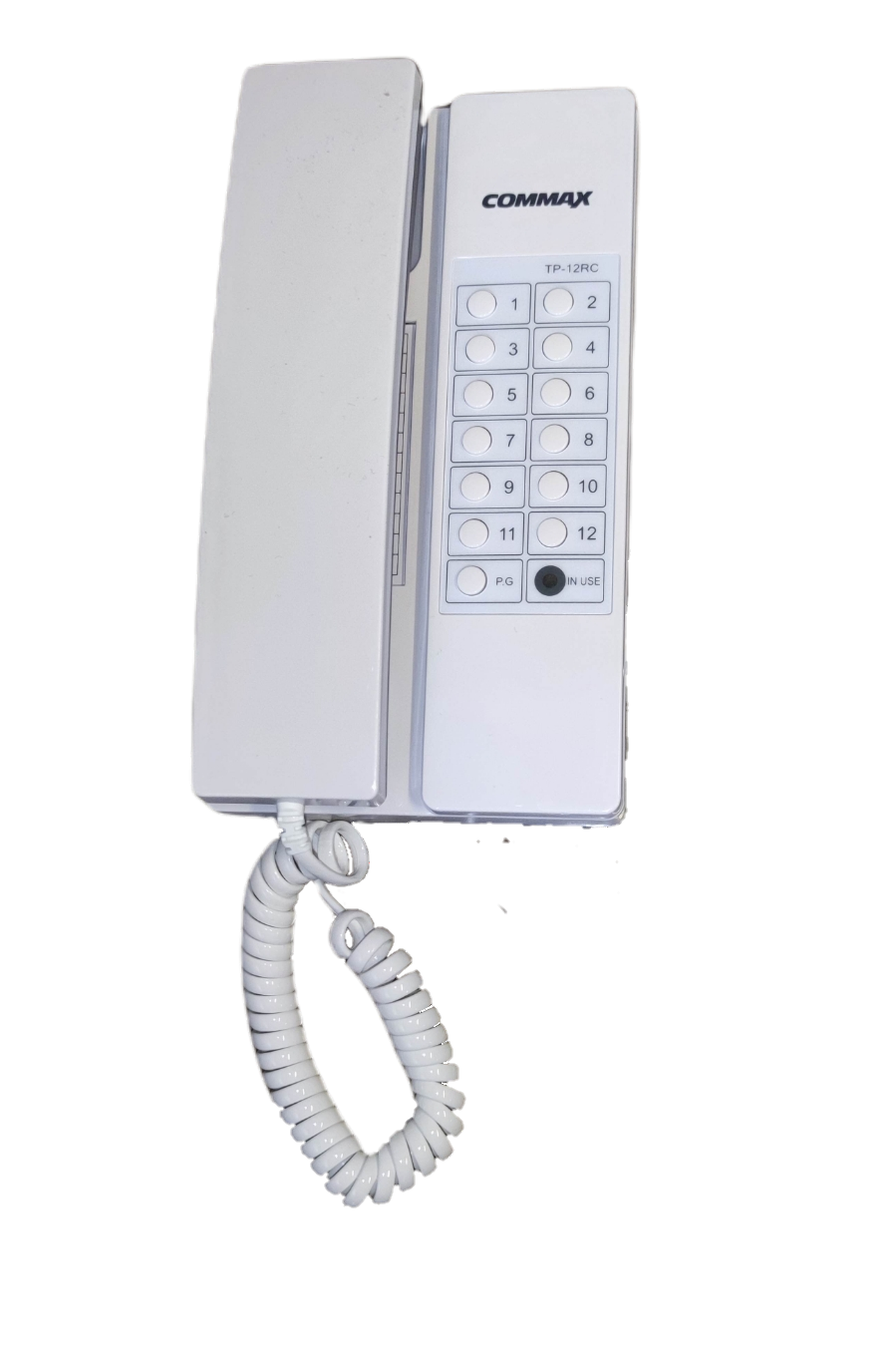 Commax Intercom 12 Station Master Unit TP-12 white wall-mounted security phone with keypad