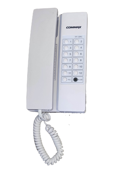 Commax Intercom 12 Station Master Unit TP-12 white wall-mounted security phone with keypad