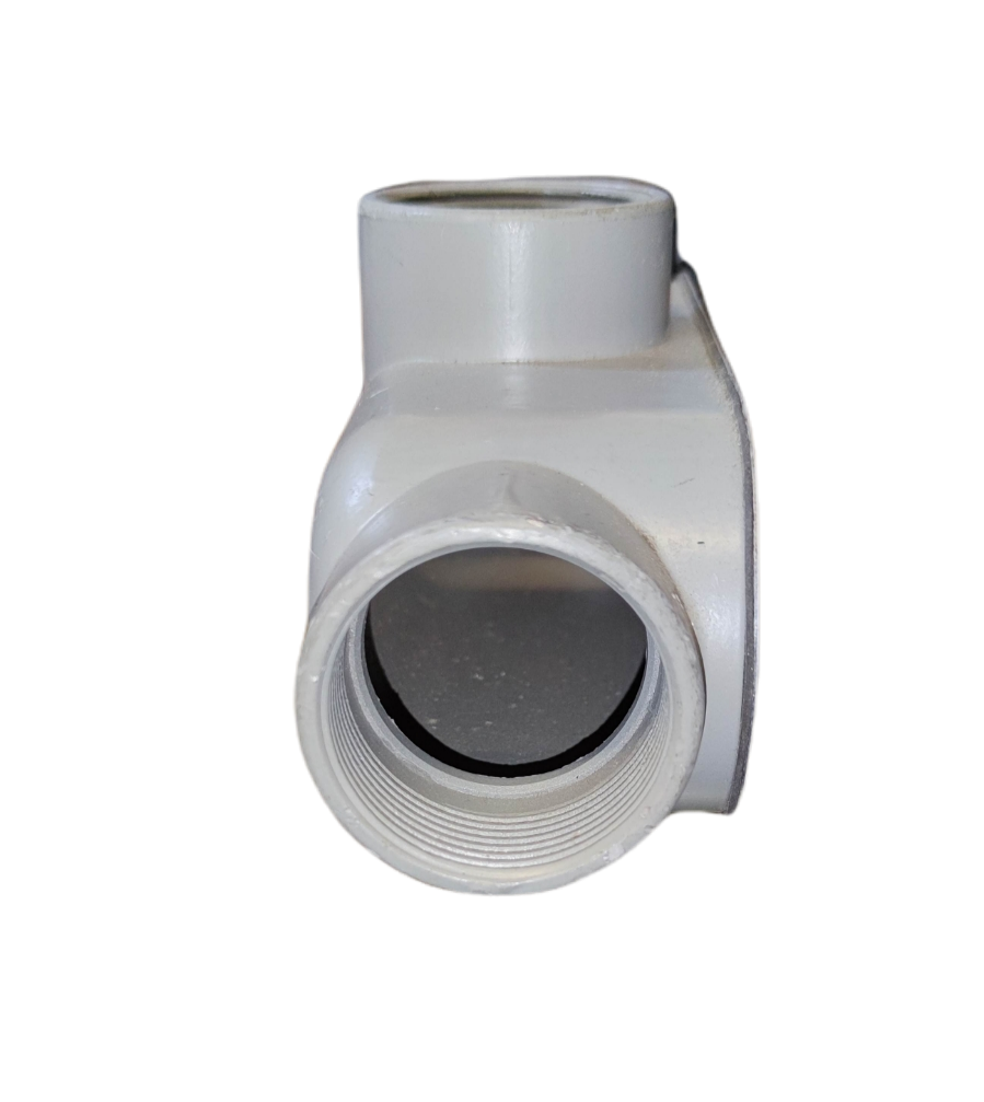 Local Electrical Circuitry Conduit Bodies Threaded Tee Type with white finish and threaded openings