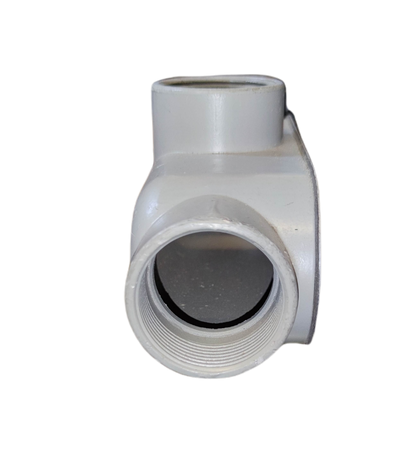 Local Electrical Circuitry Conduit Bodies Threaded Tee Type with white finish and threaded openings