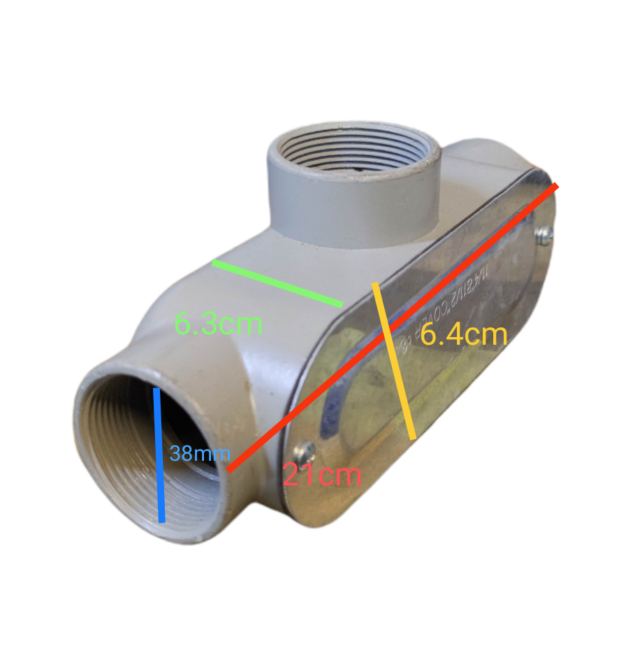 Local electrical Conduit Bodies Threaded Tee Type with metal and plastic parts for wiring connections