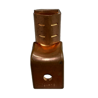 Close-up of a copper Solderless Terminal Lugs 380mm - 500mm for electrical circuitry and parts Solderless Terminal Lugs 380mm - 500mm Wire Size Copper, SA-650 Electx Electrical Supply