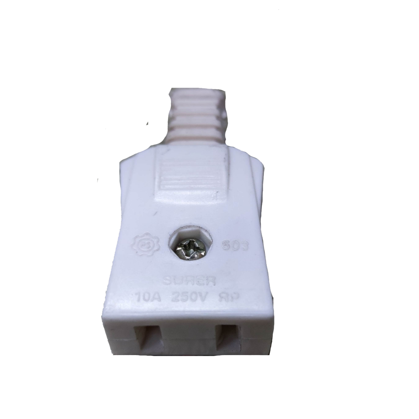Surer Cord Connector Outlet 10A 250V Flat Pin white power plug for electrical connections