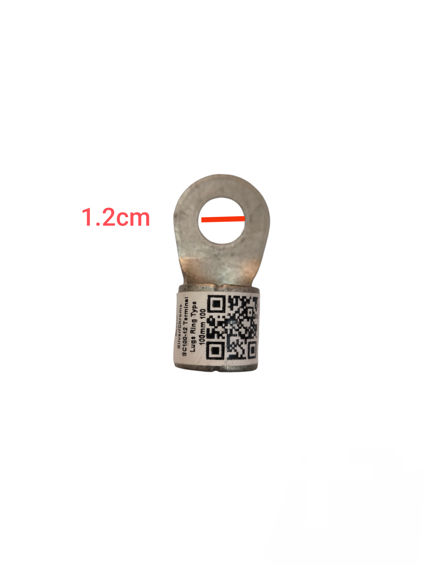 Local crimp type terminal connector 100-12 with metal loop and measurement markings
