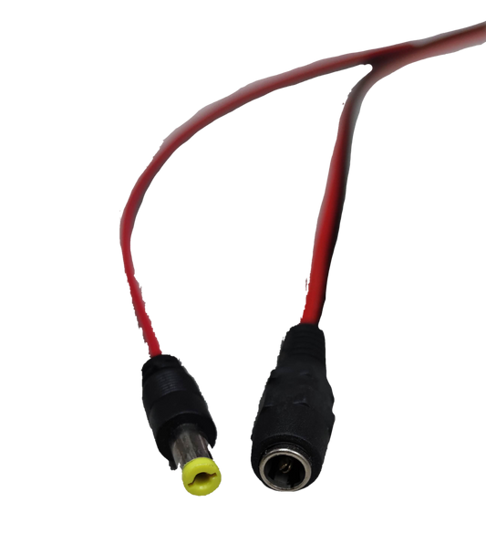 Red wire with Crown Jack and Crown Plug 5.5mm connectors for electronic device connections