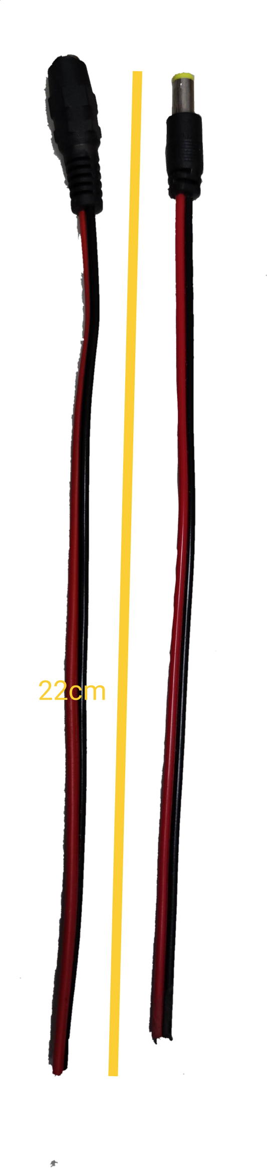 Crown Jack and Crown Plug 5.5mm wire lead with black connectors and red and black cables
