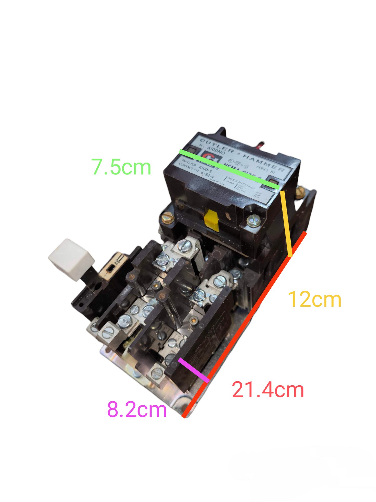 Cutler Hammer Contactor 45A 480V Nema Size 2 electrical relay switch with metal terminals