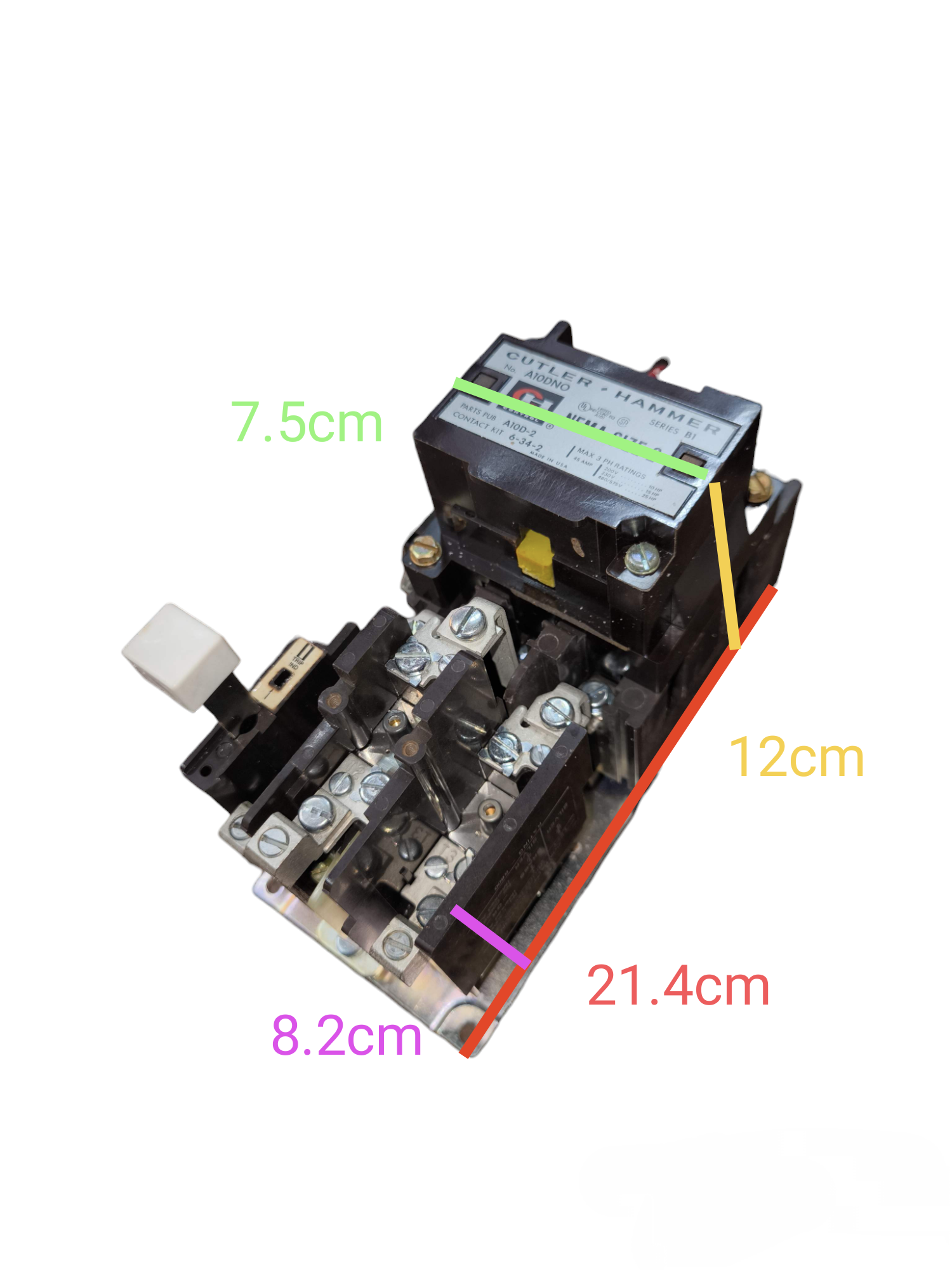 Cutler Hammer Contactor 45A 480V Nema Size 2 electrical relay switch with metal terminals