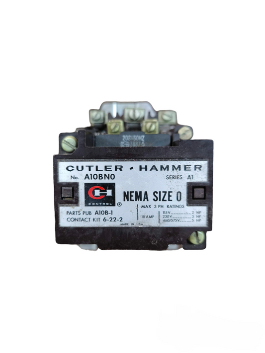 Cutler Hammer Magnetic Contactor with Auxiliary labeled AI0BN0 for power control applications