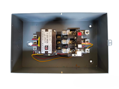 Cutler Hammer Magnetic Starter 90A with wiring and components inside a metal enclosure