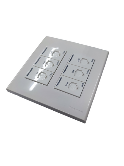Panasonic 6 Gang LAN Outlet CAT6 with Utility Box WEG6806+(6XWEG24886)+Utility Box
