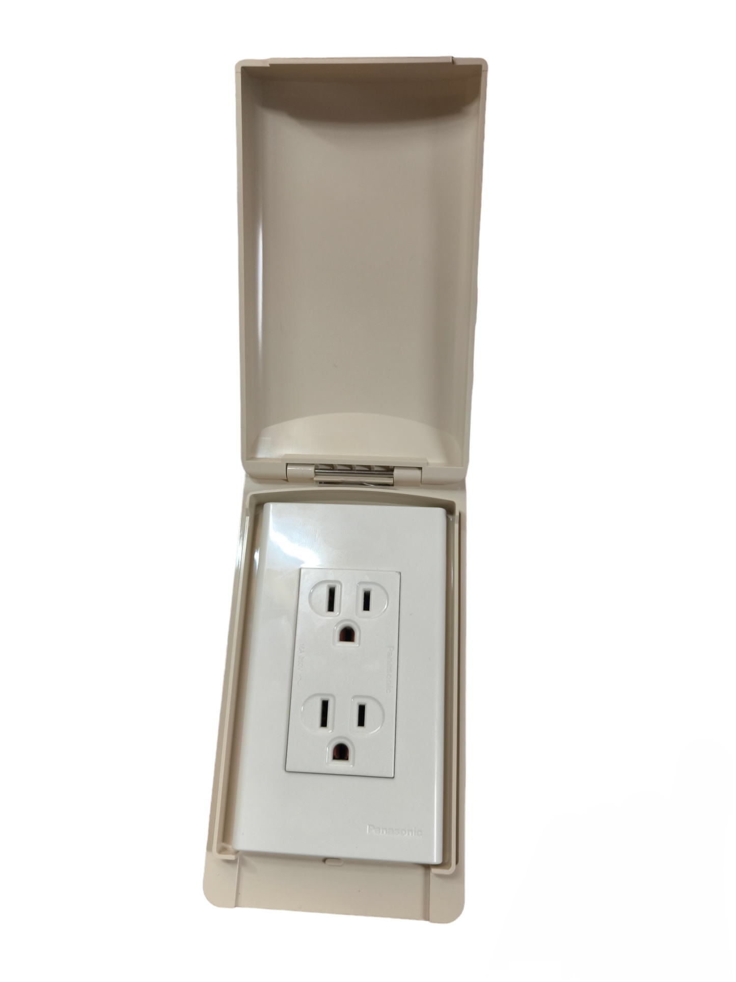 Panasonic & Omni Weatherproof Duplex Flat Pin Outlet 15A 250V with Plate WPP-602/WEG6803W-1/WEG1512-5