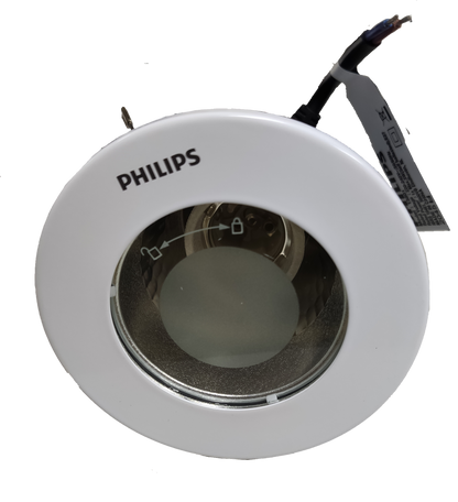Philips 2 1/2" Recessed Downlight E27 White Border with Glass Cover