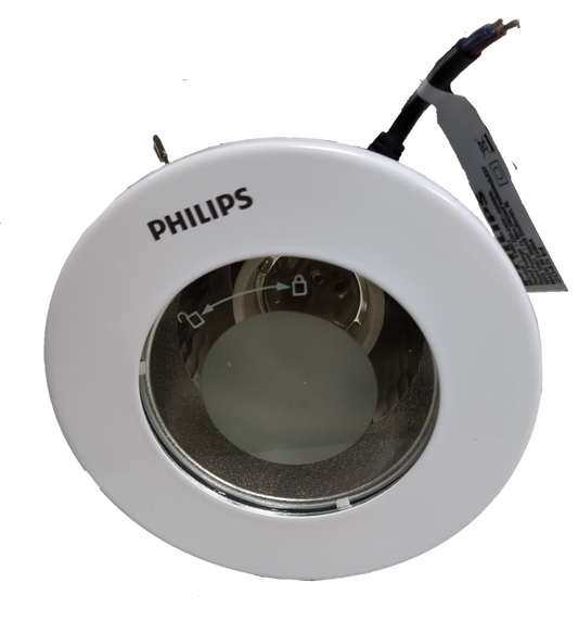 Philips 2 1/2" Recessed Downlight E27 White Border with Glass Cover
