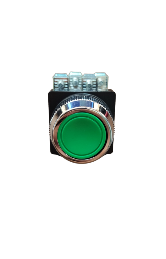 Push Button Switch Green 25mm  6A 2NO/2NC