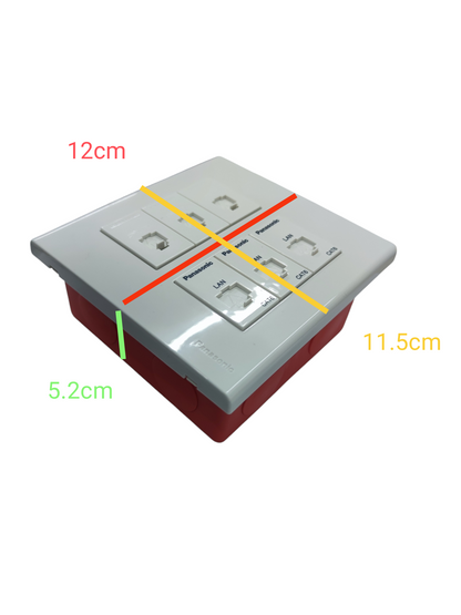 Panasonic 3 Gang Telephone Outlet and 3 Gang CAT6  with Utility Box WEG6806+(3XWEG2164+3XWEG24886)+Utility