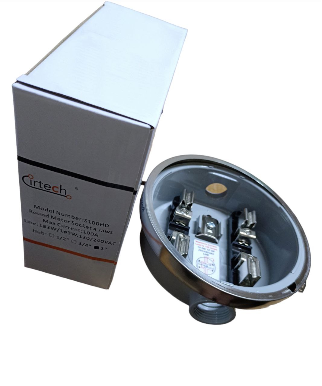 Cirtech Round Meter Base 1 Inch Hub Electrical Meter Base, KWH Meter base