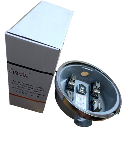 Cirtech Round Meter Base 1 Inch Hub Electrical Meter Base, KWH Meter base