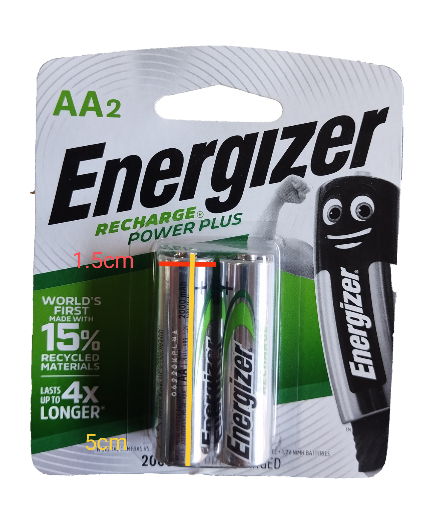 Energizer AA Rechargeable Battery Pack of 2 200mAh HR6 1.2V