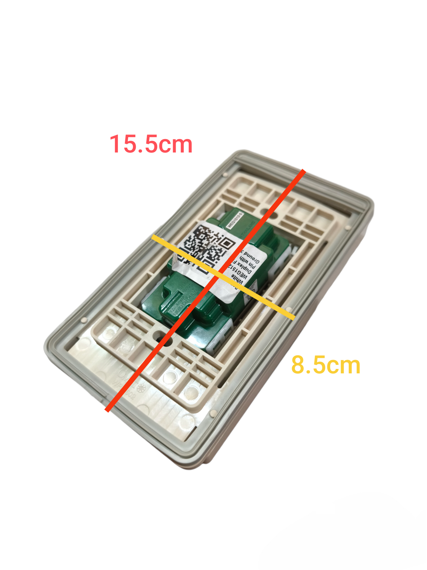 Panasonic & Omni Weatherproof Duplex Flat Pin Outlet 15A 250V with Plate WPP-602/WEG6803W-1/WEG1512-5