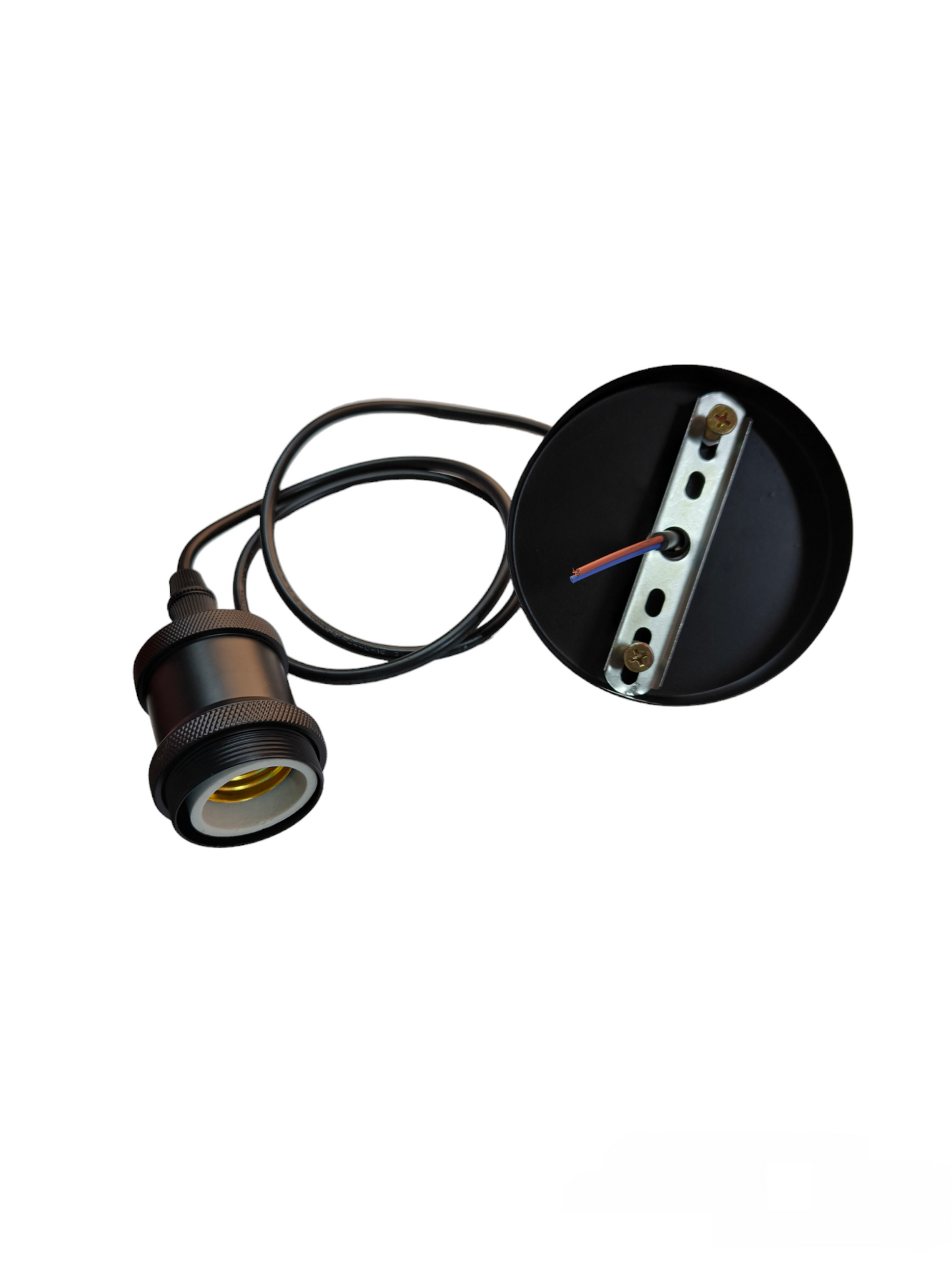 Hanging Socket E27 10A 250V Metal Enclosure Porcelain Socket 96cm AWG 22/2 0.30mm Pendant Light Socket