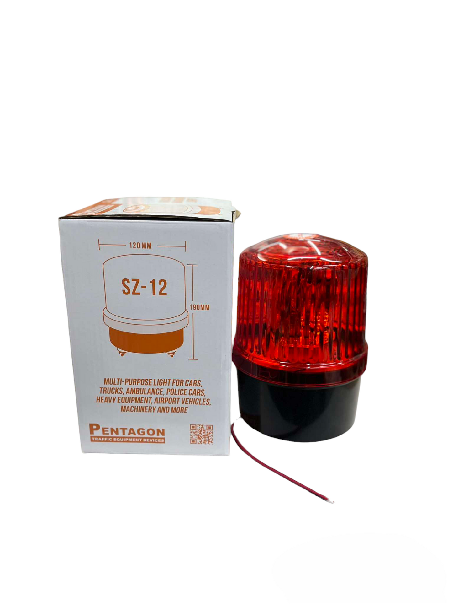 Pentagon Warning Light Revolving Light Available in Amber or Red Color 12V or 24VDC