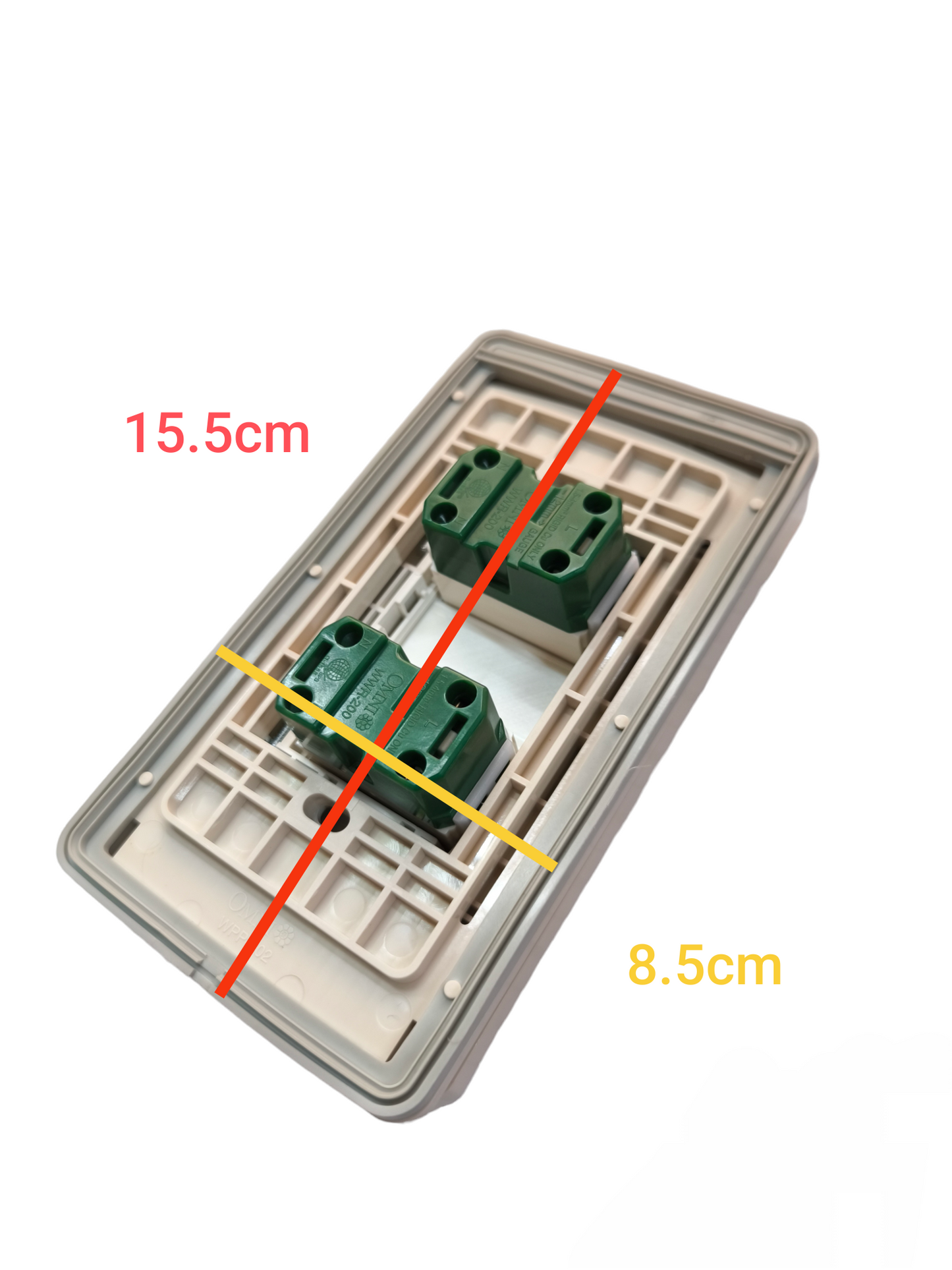 Omni Weatherproof 2 Gang Flat Pin Outlet 15A 250V WPP-602+WWP-112+(WWR-200x2)