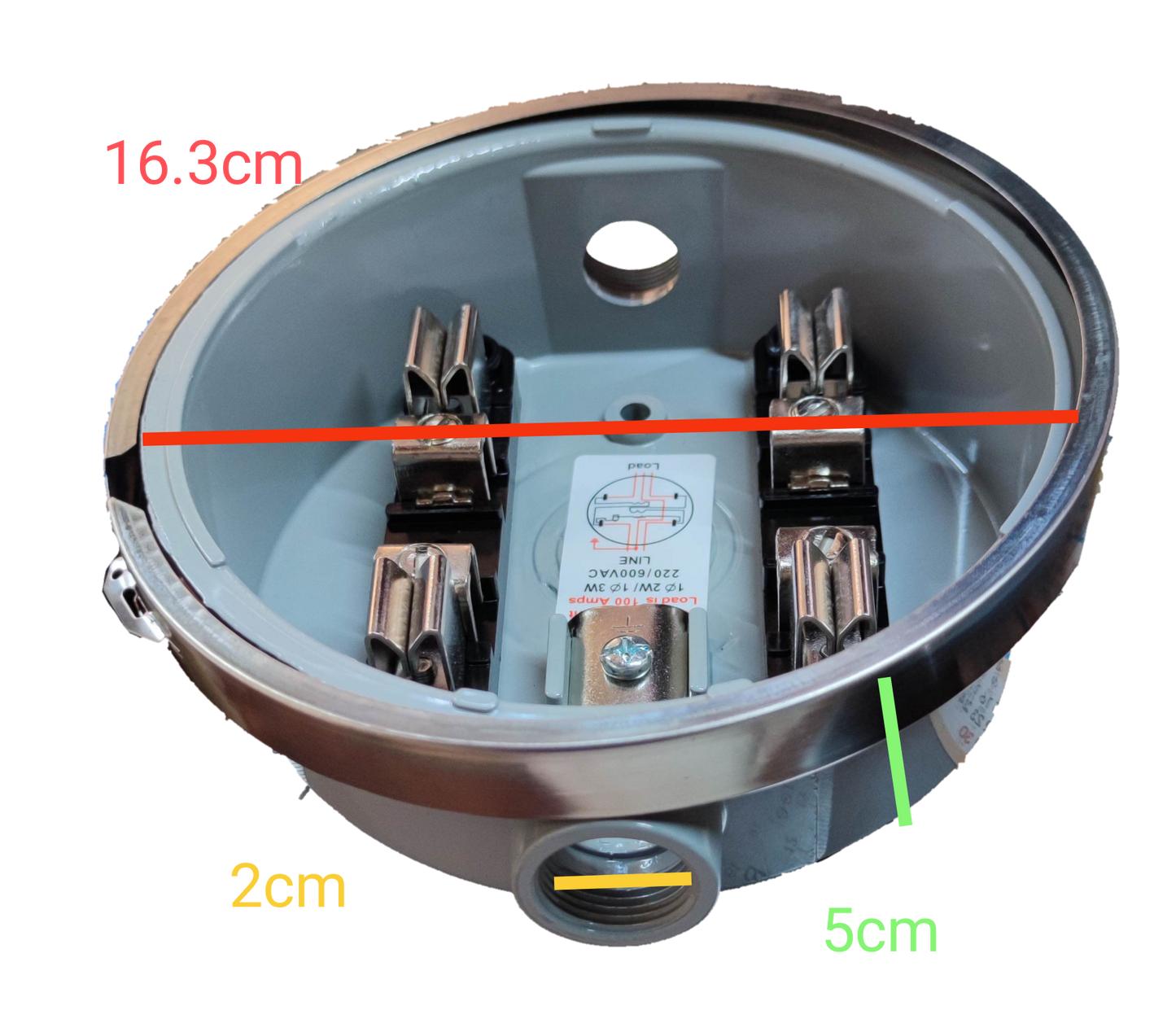 Citrtech Round Meter Base 3/4", Electrical Meter Base, KWH Meter Base
