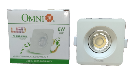 Omni 8W LED Downlight Square Movable Downlight Daylight 6500K 220V