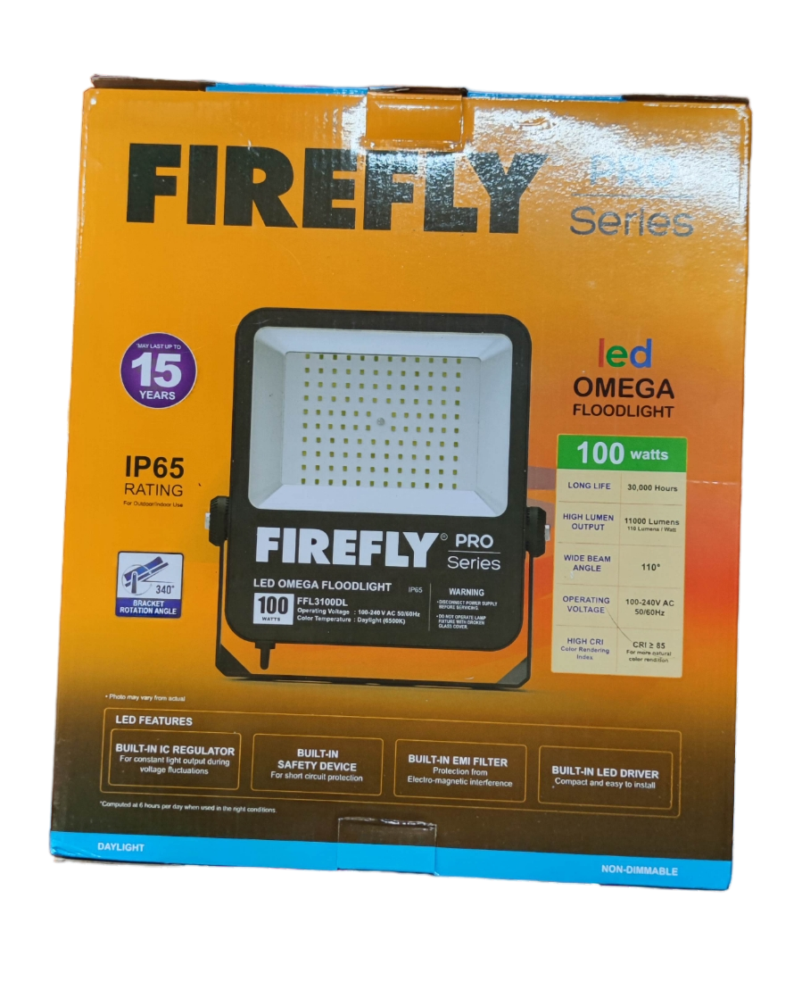 Firefly 100W LED Floodlight 220V Daylight 6500K FFL3100DL Omega Series Flood light