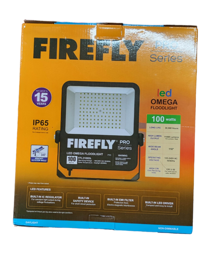 Firefly 100W LED Floodlight 220V Daylight 6500K FFL3100DL Omega Series Flood light