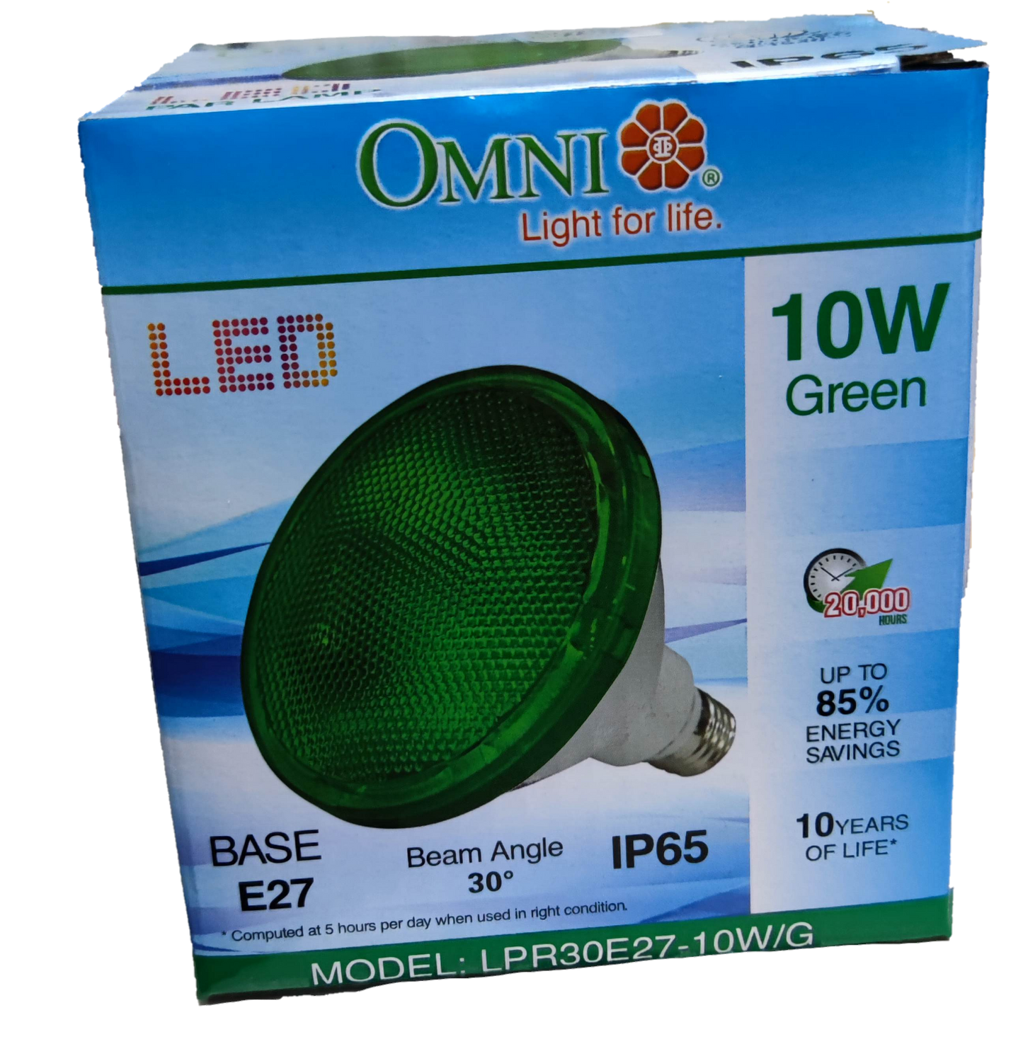 Omni 10W PAR 30 E27 220V Green ( Omni) LPR30E27-10W/G, LED PAR 30 10W E27 220V Green
