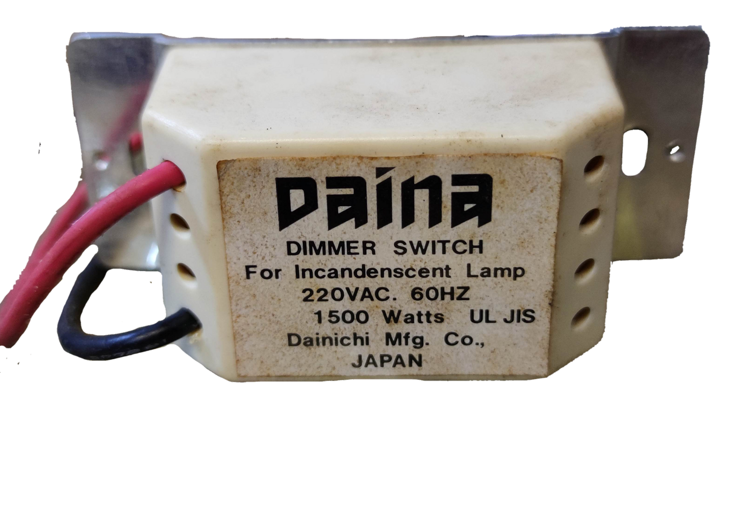 1500W Dimmer Switch 220V Slide Type Device for incandescent lamps from Dainichi Mfg Co