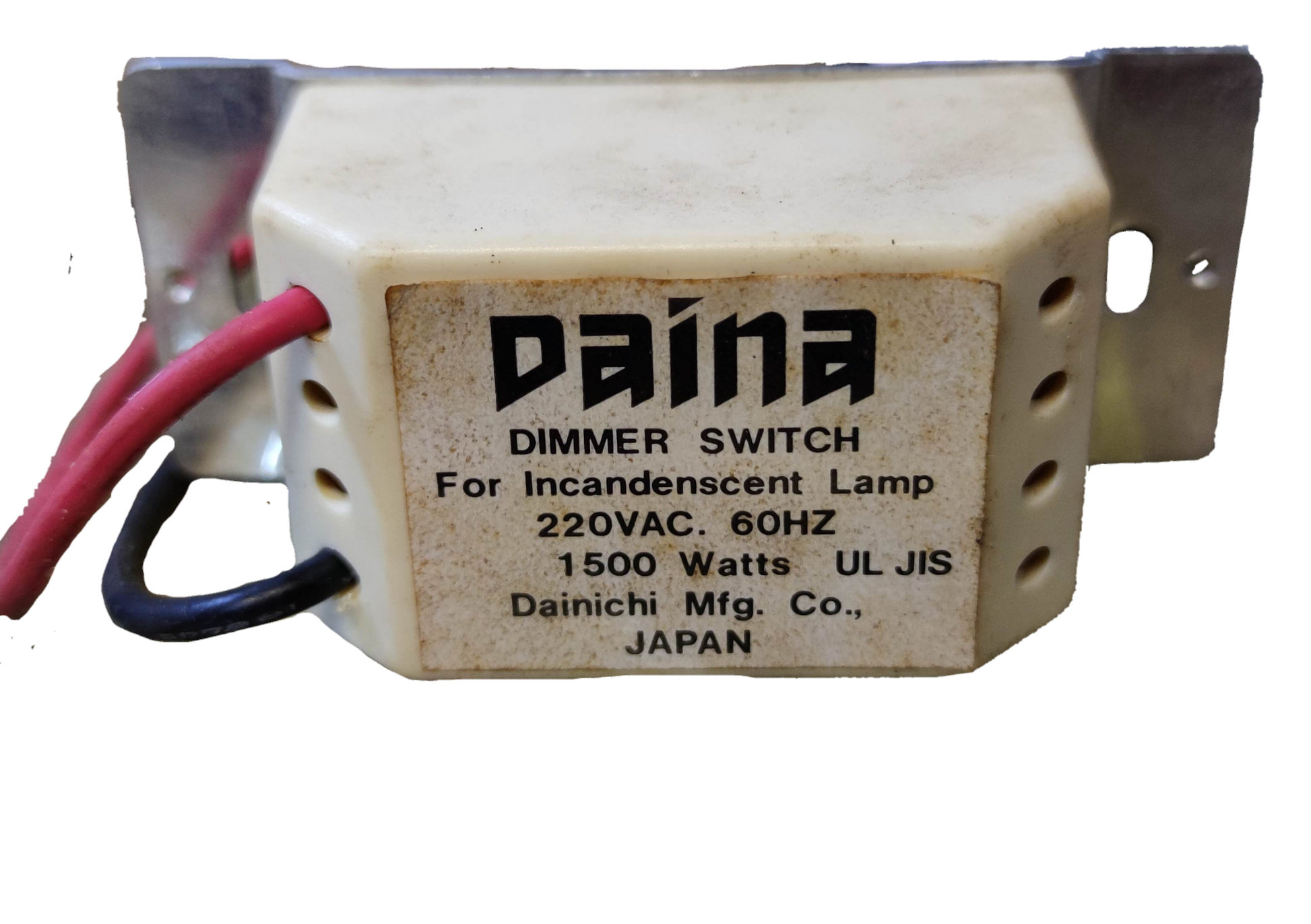 1500W Dimmer Switch 220V Slide Type Device for incandescent lamps from Dainichi Mfg Co