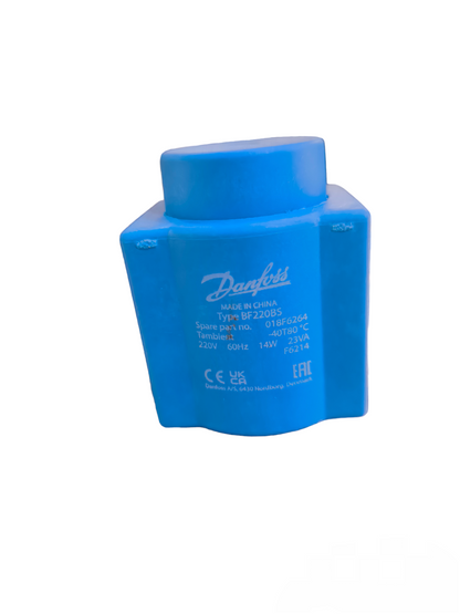 Danfoss Solenoid Coil 14W 220V 60 Hz in blue for power points switches and plugs