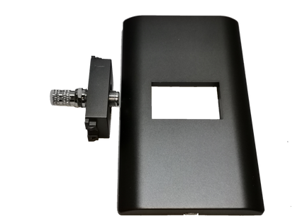 Electx Electrical Supply dark gray cable TV outlet with rectangular opening for wall mounting