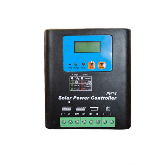 ZwitseRise DC Solar Charge Controller with LED indicators and PWM technology for efficient solar energy management