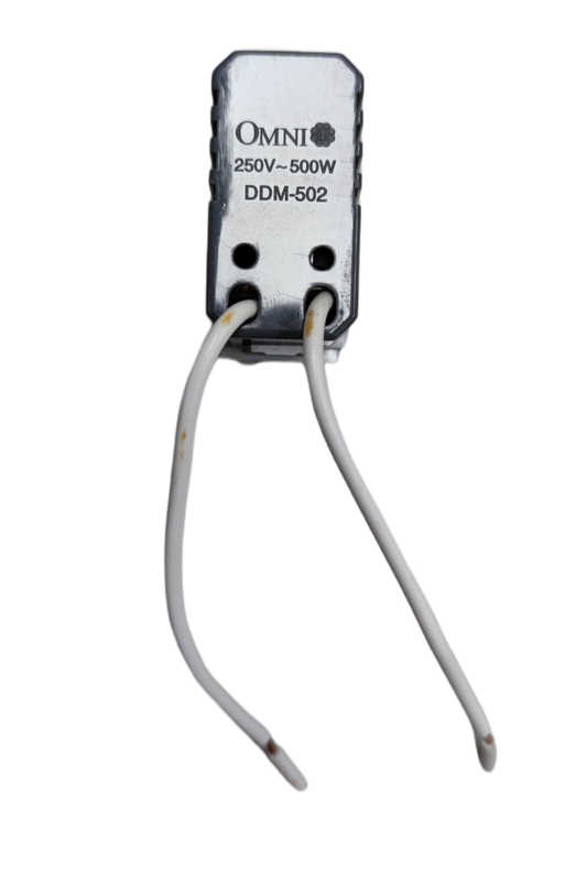 Omni 500W Dimmer Switch 220V DDM-502G metal module with two white lead wires