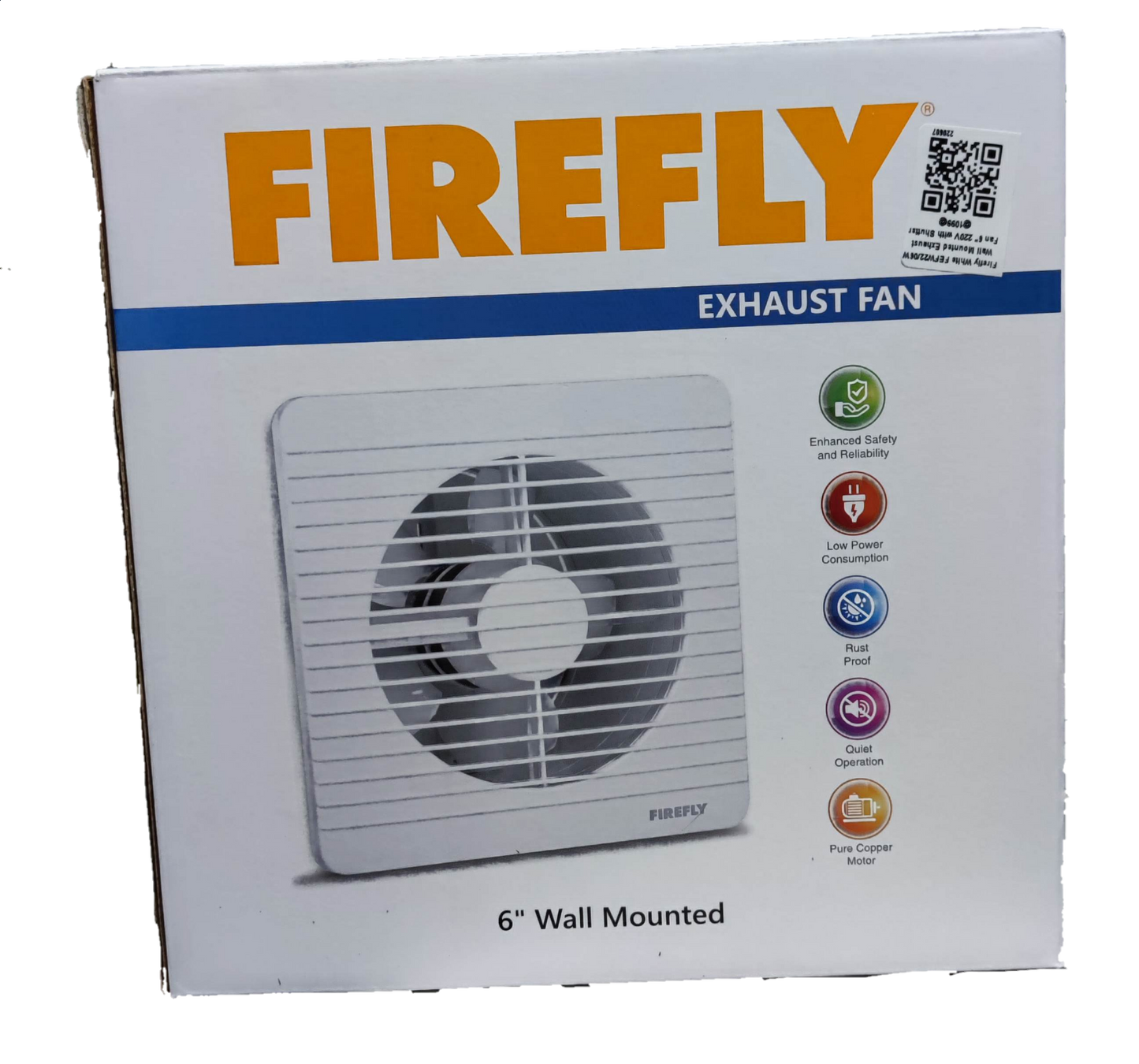 Firefly Exhaust Fan 6" 220V Wall Type with Shutter, Exhaust Fan 6 Inches 220V FEFW22/06W