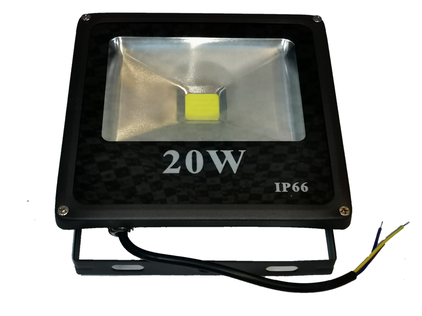20W Denko daylight LED floodlight 220V with black frame and wired connection for outdoor lighting