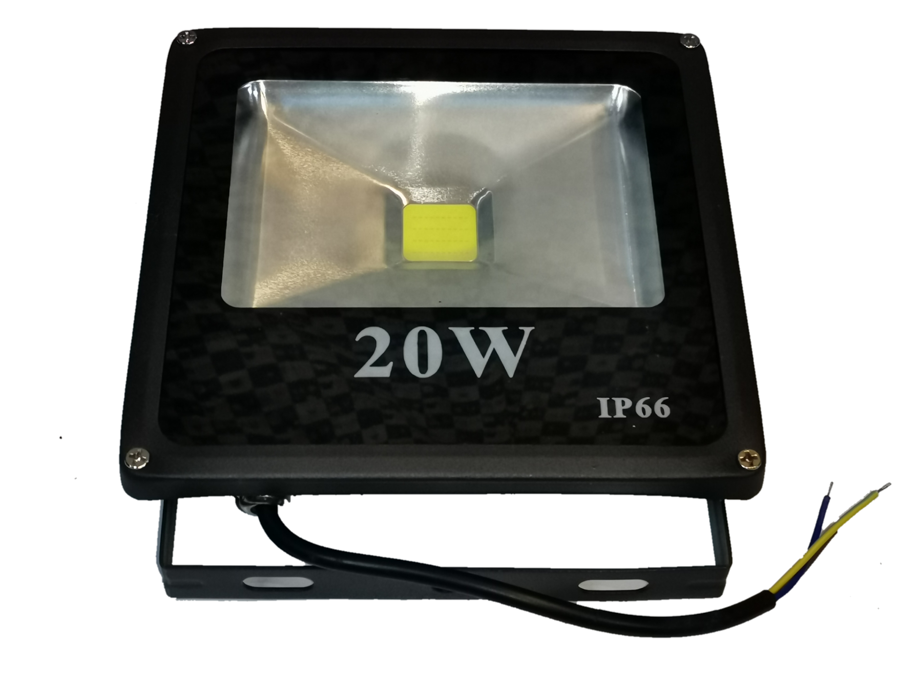 20W Denko daylight LED floodlight 220V with black frame and wired connection for outdoor lighting