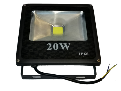 20W Denko daylight LED floodlight 220V with black frame and wired connection for outdoor lighting