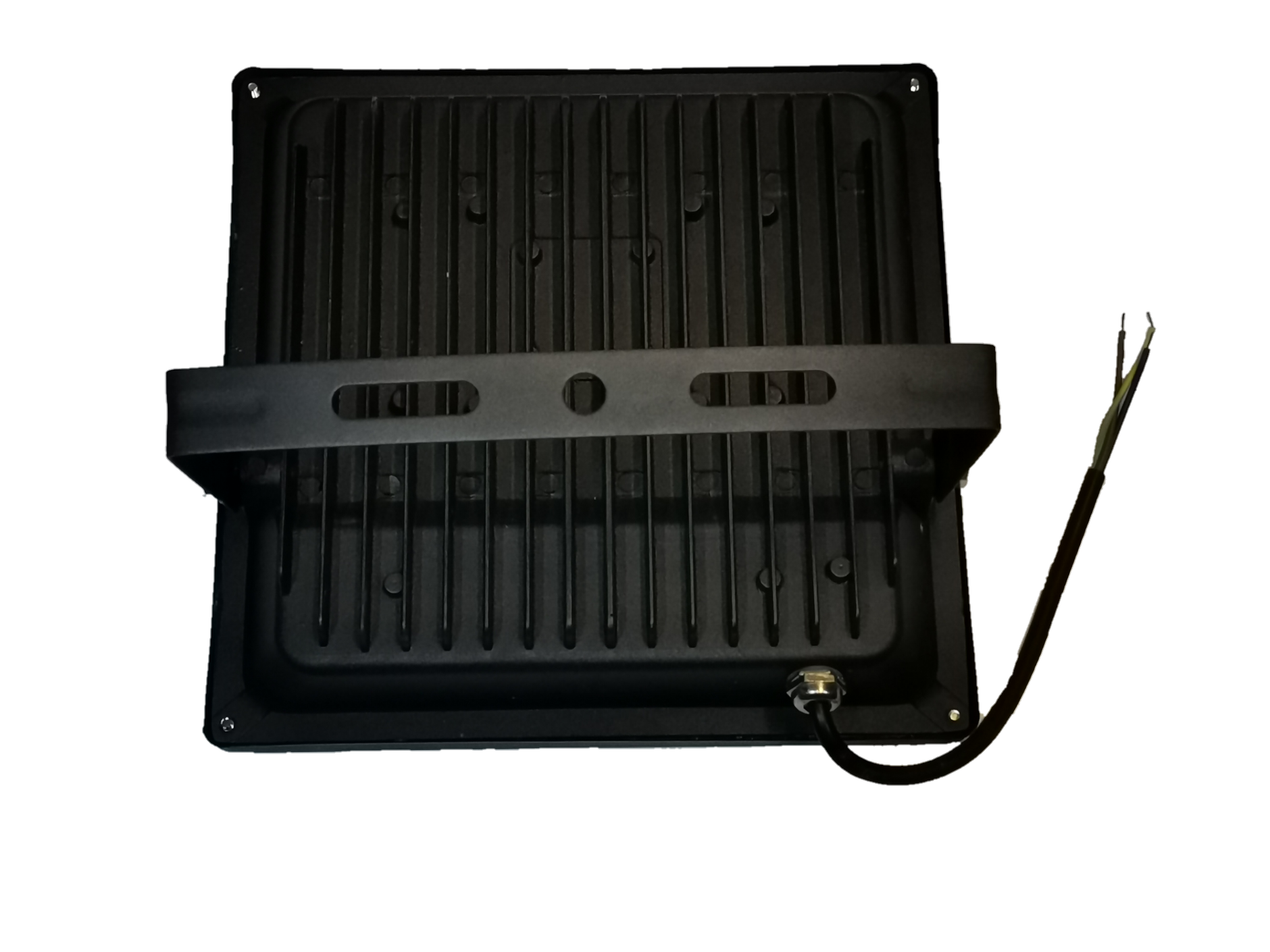 DENKO 30W 220V outdoor LED light black rectangular fixture with mounting bracket by Electx Electrical Supply