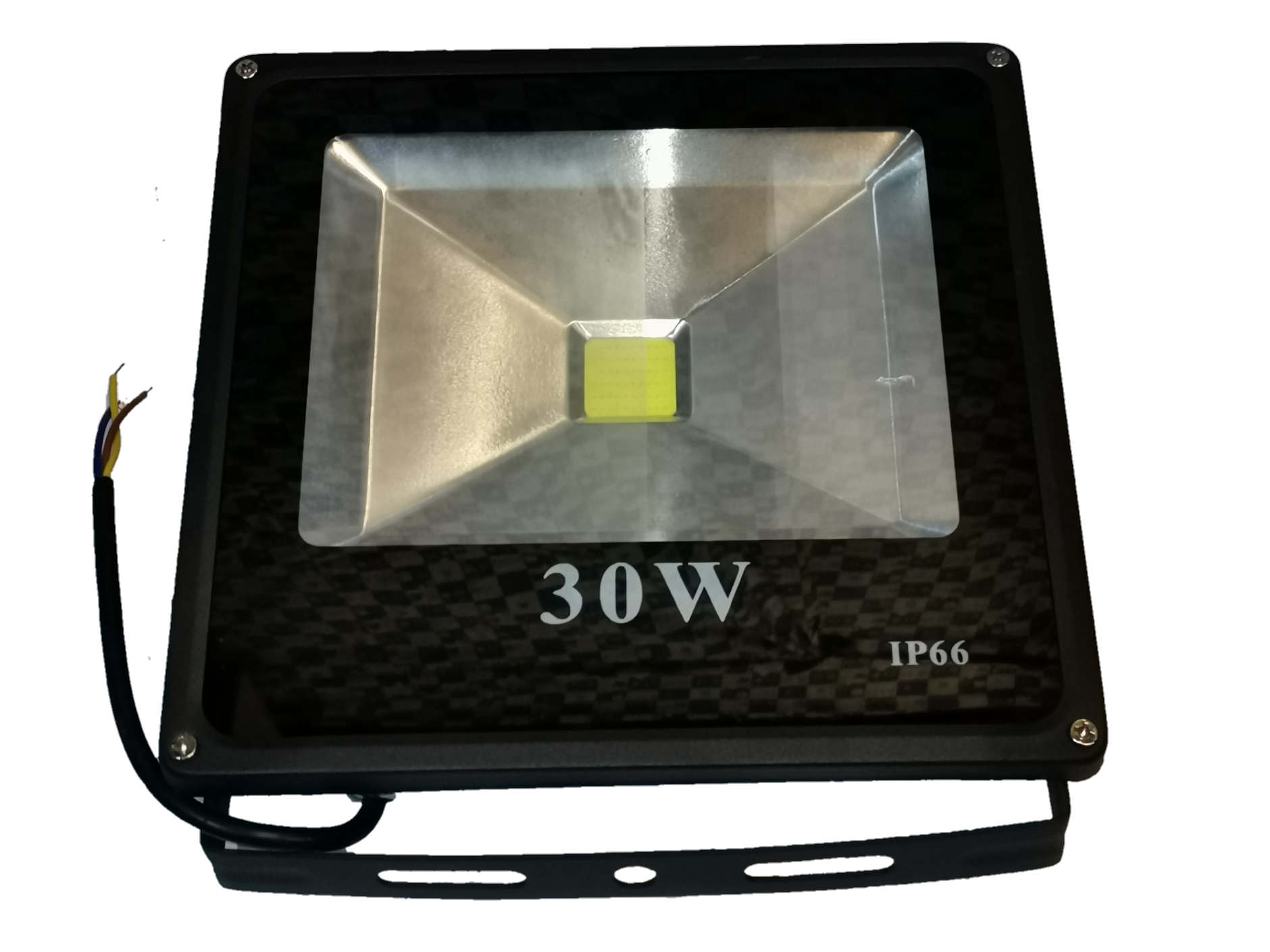 DENKO 30W 220V outdoor LED light by Electx Electrical Supply black rectangular floodlight