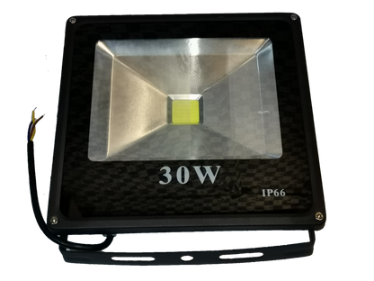 DENKO 30W 220V outdoor LED light by Electx Electrical Supply black rectangular floodlight