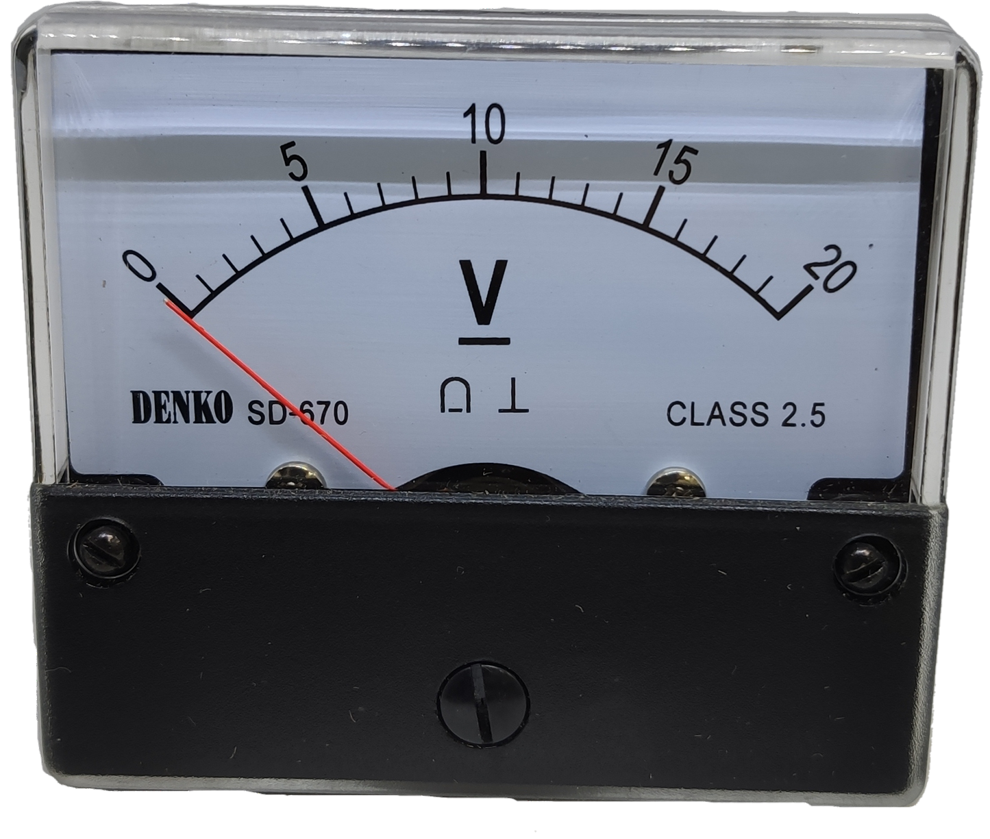 Denko DC volt panel meter with clear display for accurate voltage readings in electrical testing