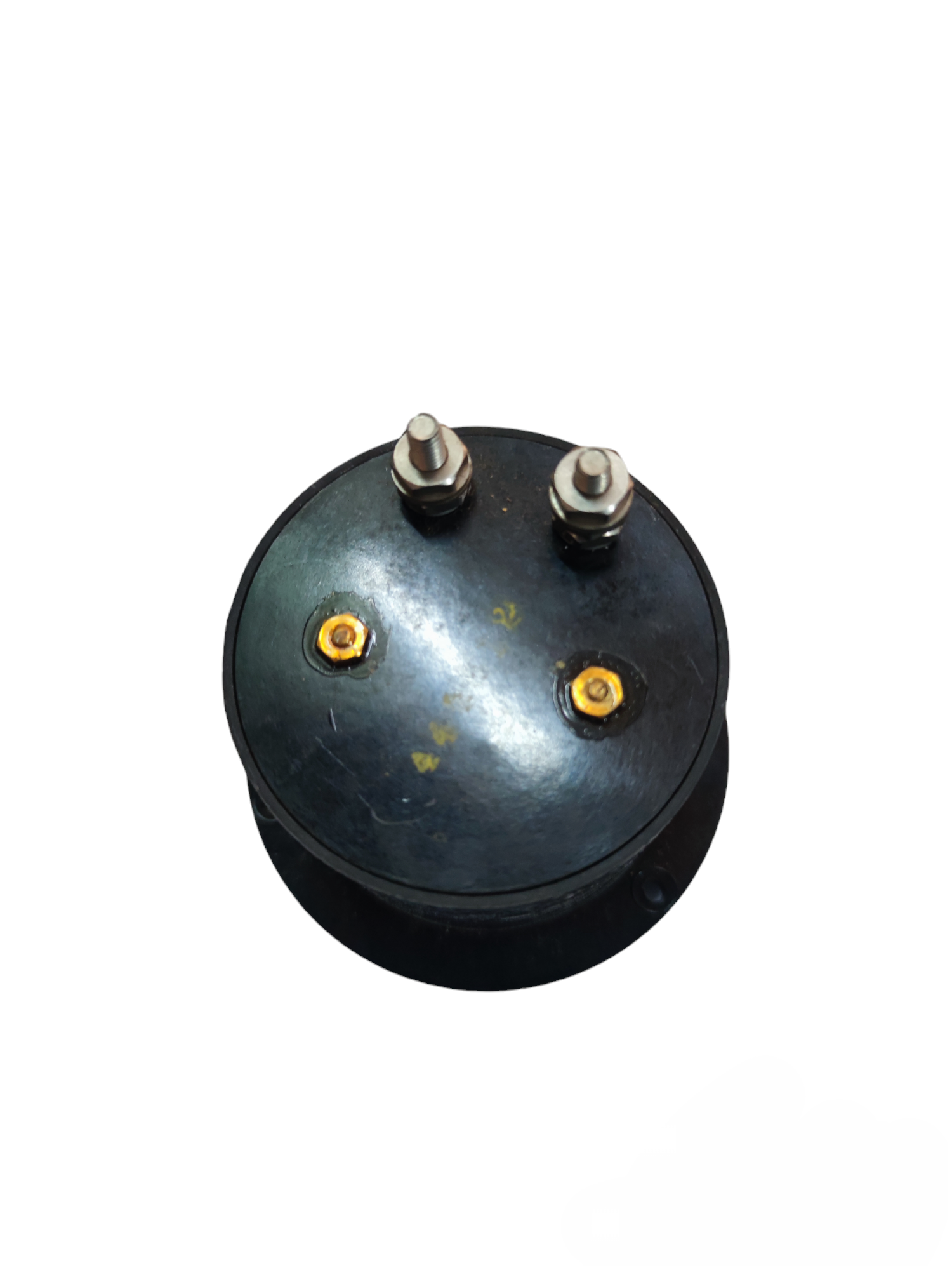 Denko frequency meter 100-130V electrical trade tool with metal connectors on black circular base