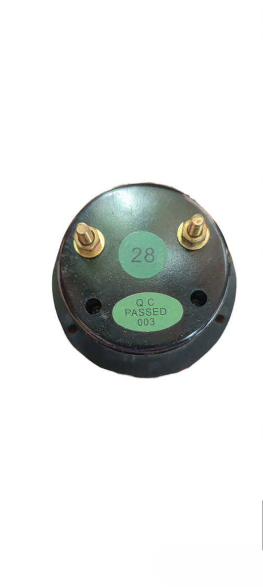 Denko Panel Meter 300V AC 52mm electrical trade tool black round back view with two brass terminals