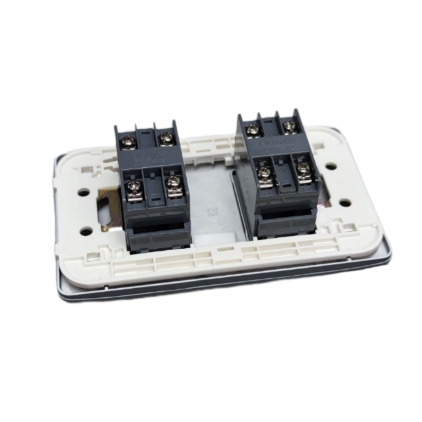 Omni designer 2 gang telephone outlet with dual connection points for easy installation